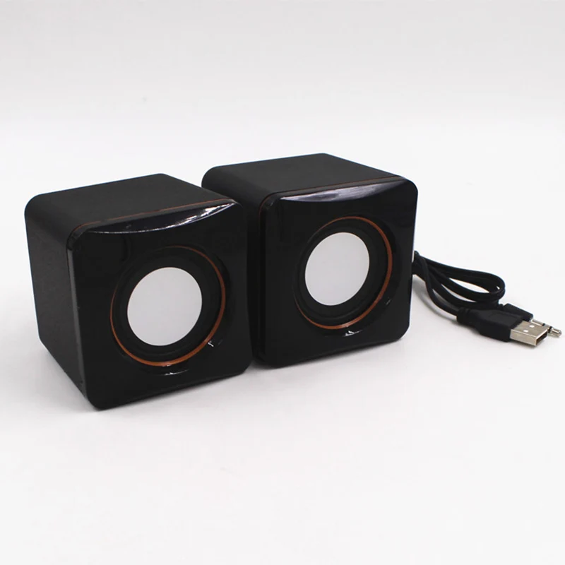 Черный Мини USB проводной динамик музыкальный плеер Усилитель громкий динамик стерео звуковая коробка для компьютера Настольный ПК Ноутбук - Цвет: Черный