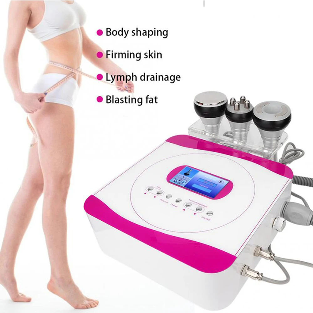 

3in1 40K Cavitation RF Vacuum Slimming Machine Body Shaping Fat Loss Radio Frequency Liposuction Skin Tightening Face Lifting