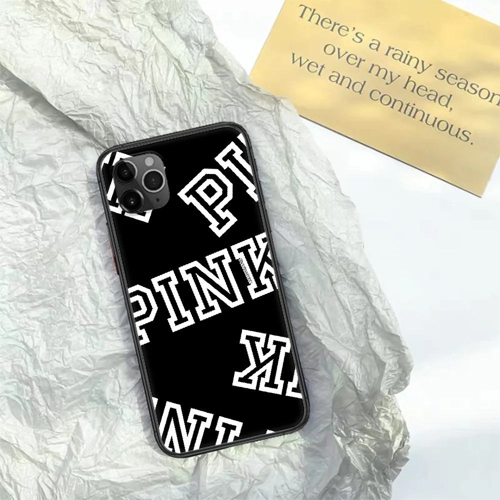 

Victoria Pink Vs Brand Phone Case For Iphone 11 12 Mini PRO XR X XS MAX 6 6s 7 8 Plus 4 5 5s SE 2020 black Waterproof Pretty