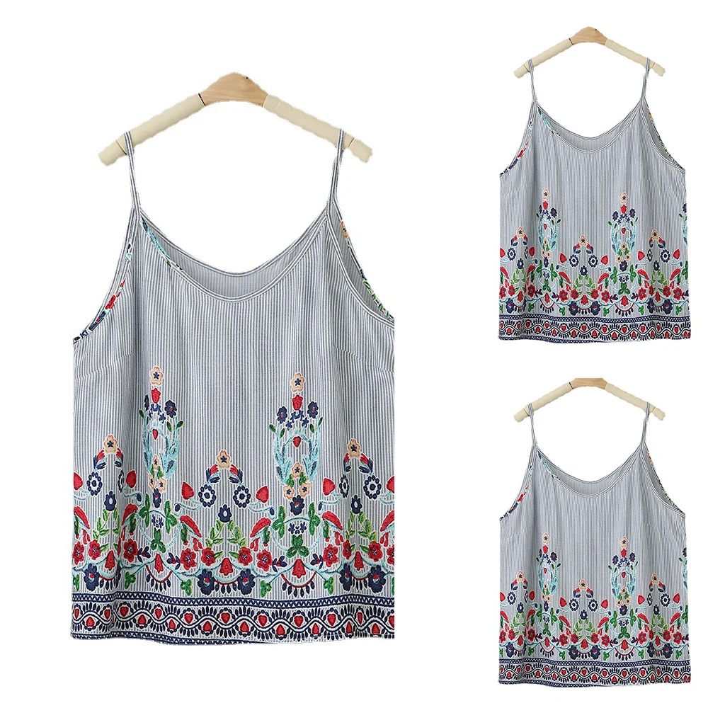 

Летняя мода, богемный принт, CamisoleWomen, топы, Летние повседневные топы, обтянутый на груди жилет на бретельках