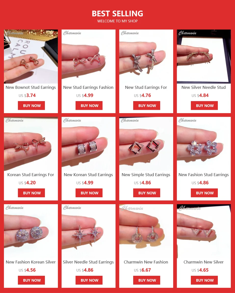 Charmwin новые серебряные игольчатые серьги-гвоздики для женщин, серьги, роскошные стразы, серьги с буквами V, женские модные ювелирные изделия