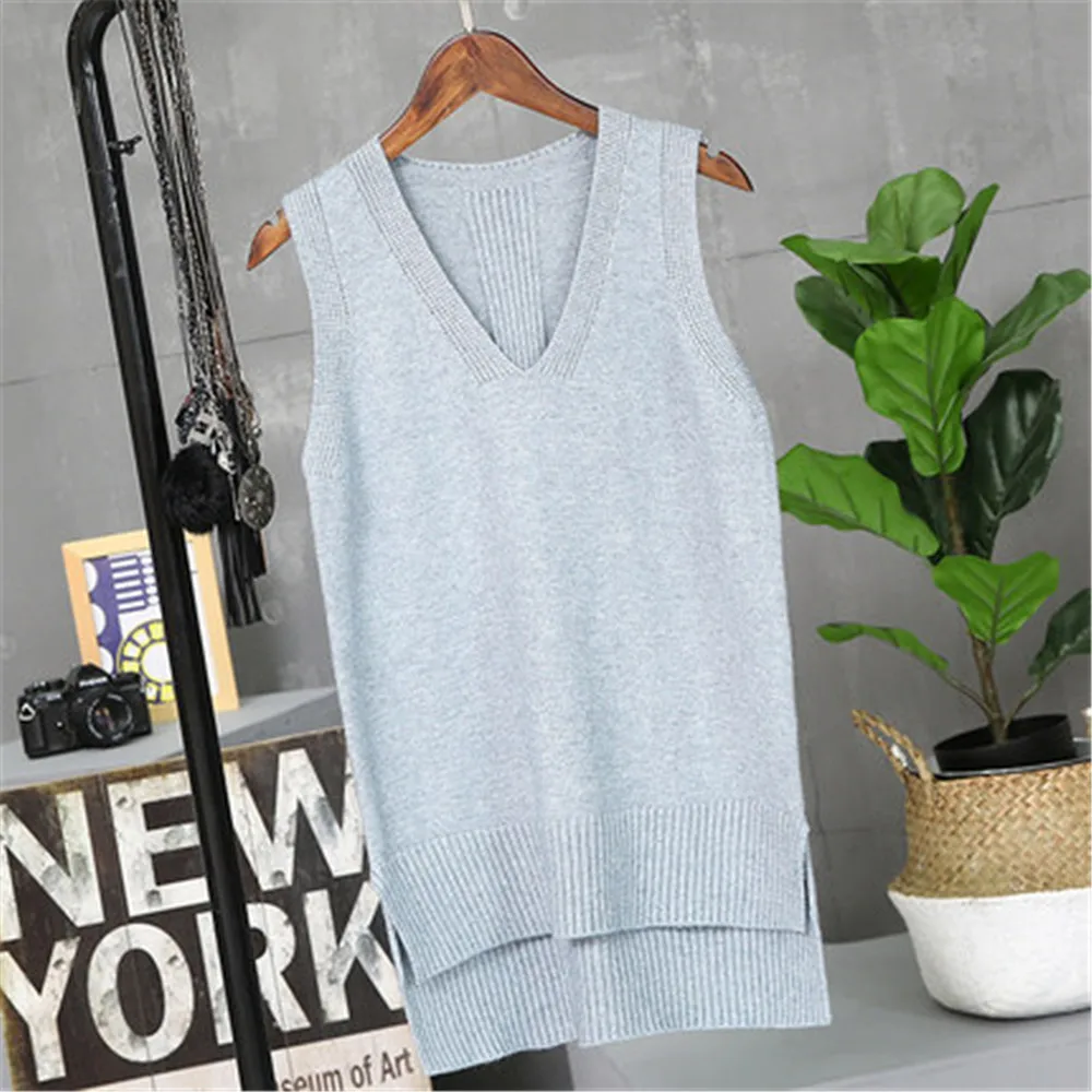 

2021 Womens Vests Winter Outerwear Spring Wear New Waistcoat Winter and Korean Version Knitted Waistcoat Sweater Woman