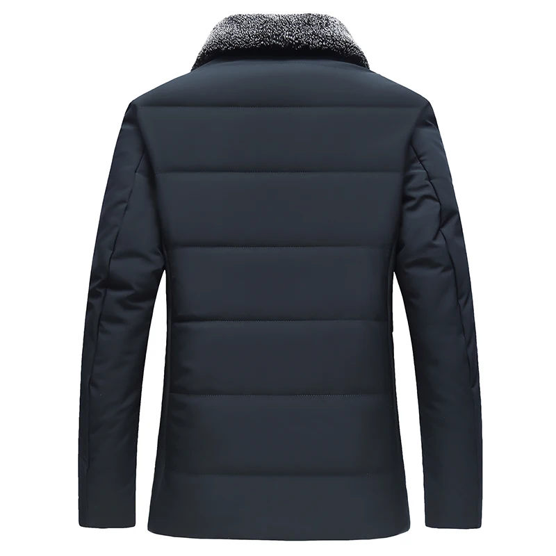 2021 Brand Men's Jacket Middle Aged Feather Cotton Thickened Warm Overcoat Solid Casual Down Coats Men Drop Ship