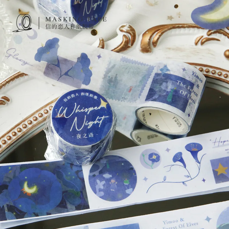 

Mengtai Cute Elf Forest Masking Washi Tape Night scenery Decorative Adhesive Tape Decora Diy Scrapbooking Sticker Label