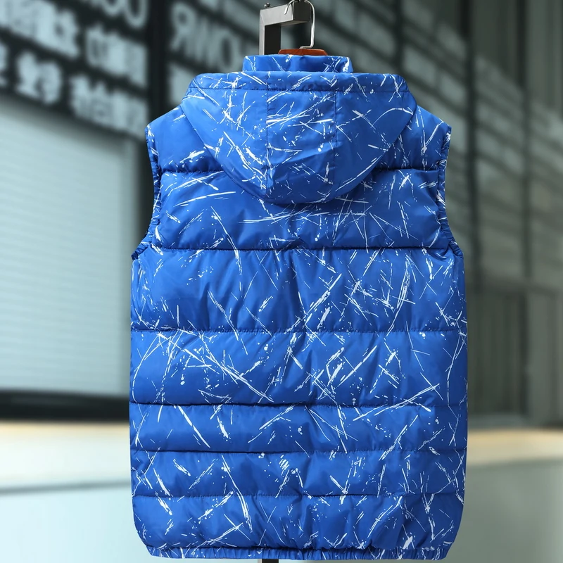 Жилет мужской зимний облегающий х/б с капюшоном без рукавов | Мужская одежда