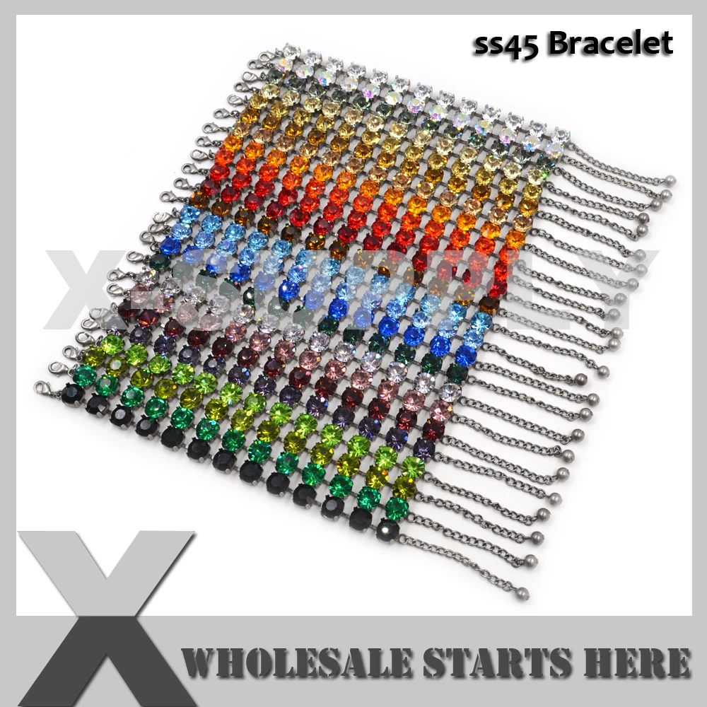 SS45 10 мм Хрустальные Стразы Chaton Теннисный Кубок цепи браслет используемый для