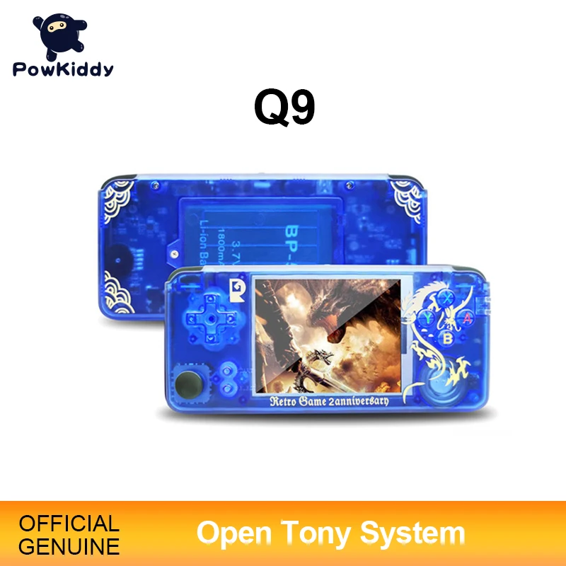 

POWKIDDY Q9 Rocker IPS Screen Retro Game China Dragon Open TONY System Handheld Game Console 48G Built-in 3000 New Games