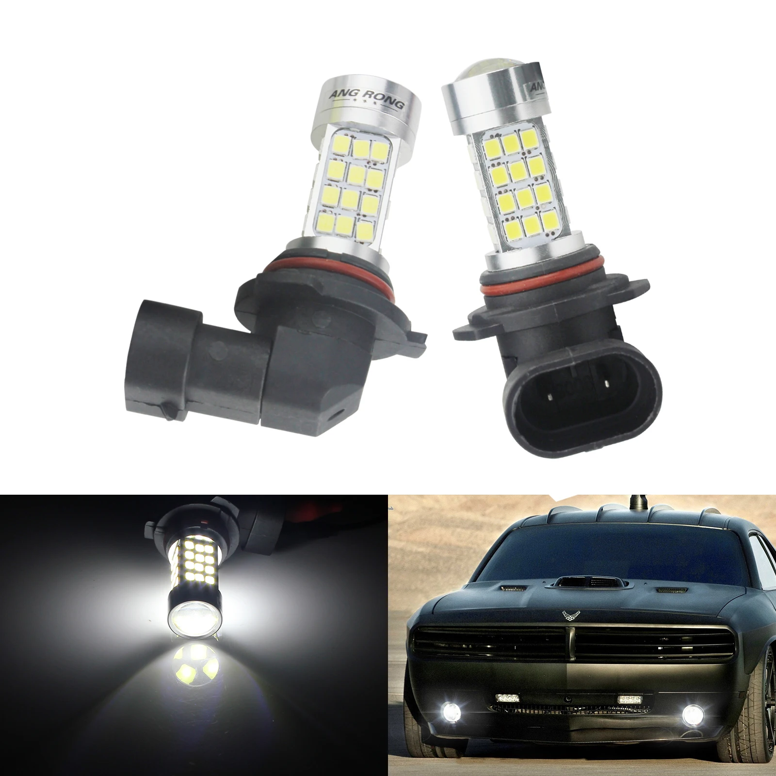 

ANGRONG 2x HB4 9006 54 SMD LED Bulb Headlight Fog Daytime Running Light Lamps White
