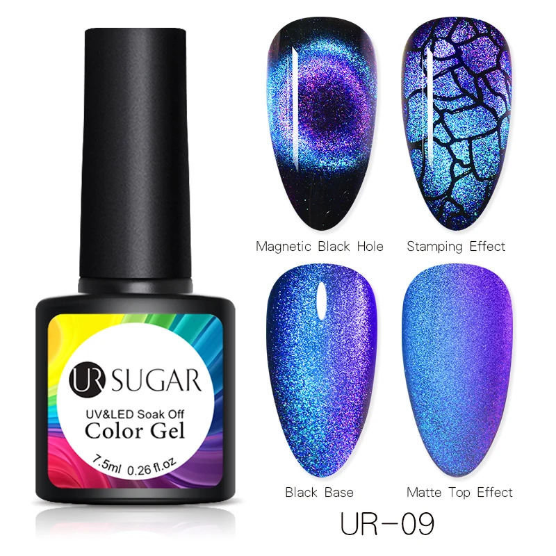 A9 Ur Sugar Magic 9D Хамелеон для использования с магнитом Гель-лак кошачий глаз блеск лак для ногтей отмачиваемый УФ-гель лак дизайн ногтей гель - Цвет: A9