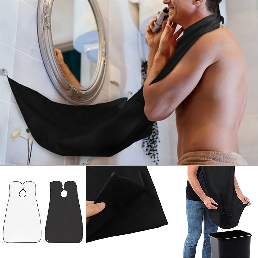 

1Pc Male Beard Shaving Apron Care Clean Hair Adult Bibs Shaver Holder Waterproof Floral Cloth Bathroom Organizer Gift for Man
