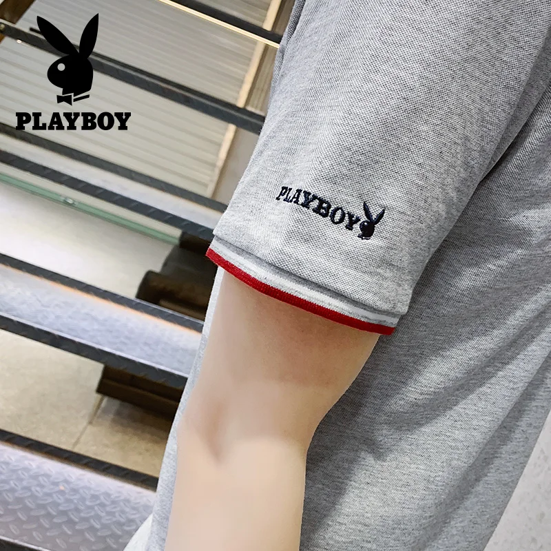 

PLAYBOY New Summer Polo Shirt Men Casual Cotton Solid Color Polos Men's Breathable Short Sleeve Tee Shirt Brand Clothing Z19062