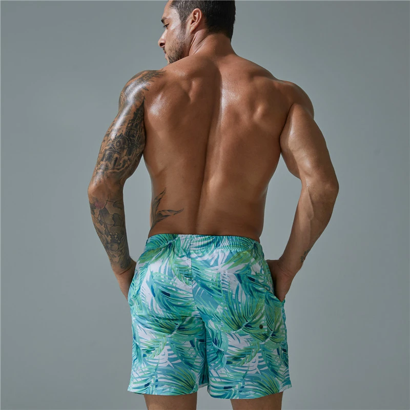 Новый Мужской купальный костюм быстросохнущие пляжные шорты с рисунком