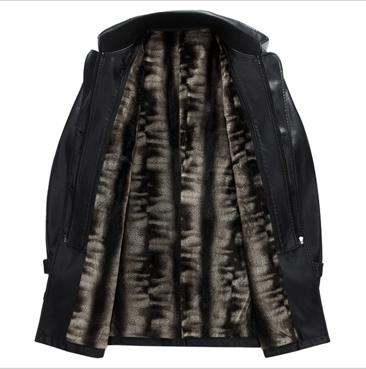 Ветровка мужская из 2020 овечьей шкуры длинная куртка натуральной кожи деловой