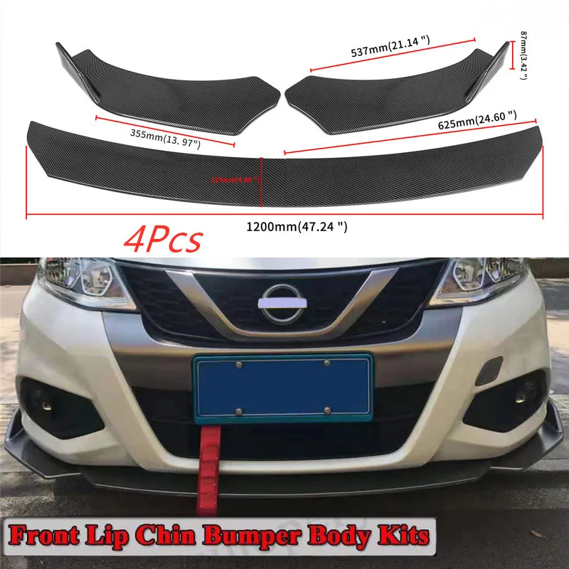 

New Adjustable ABS Universal Car Front Bumper Splitter Lip Body Kit Spoiler Diffuser Lip For BMW Benz Audi VW Subaru Honda