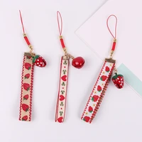 cute strawberry apple smart phone strap lanyards for iphonesamsung case keys decoration mobile phone strap rope phone charms