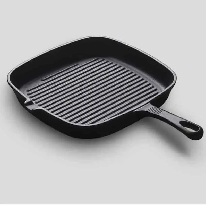 Чугунный жареный горшок для стейка домашний Сковорода в полоску специальный без
