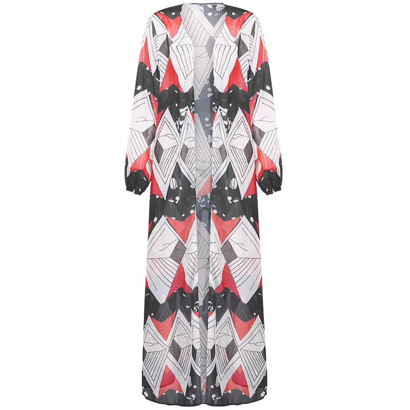 

Sexy Cover Up Bathing Suit Brazilian Biquini 2021 Women Geometric Print Three Piece Swimsuit Push Up High Waist Bikini Set