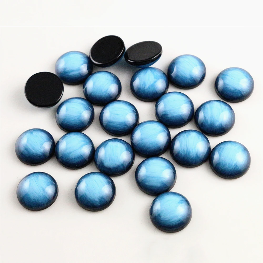New Fashion 40pcs 12mm Sky Blue Colors Stylish Brushed Style Flat back Resin Cabochons Cameo-V5-08 | Украшения и аксессуары