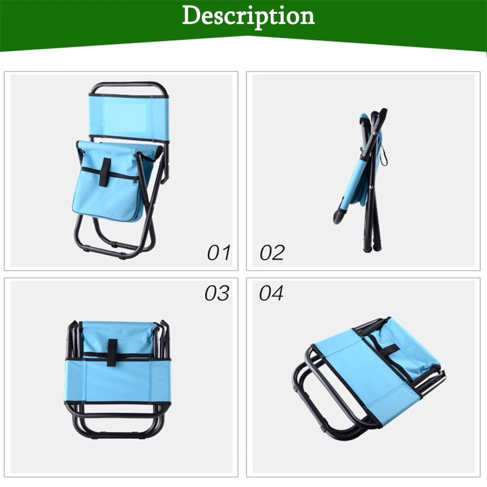 Компактный легкий портативный складной рыболовный стул MYJ туристический для