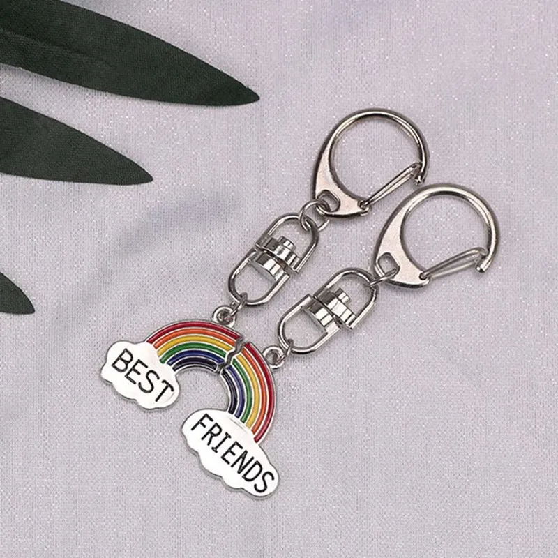 1 пара новинка Радужные облака лучший брелок для ключей Женская сумочка