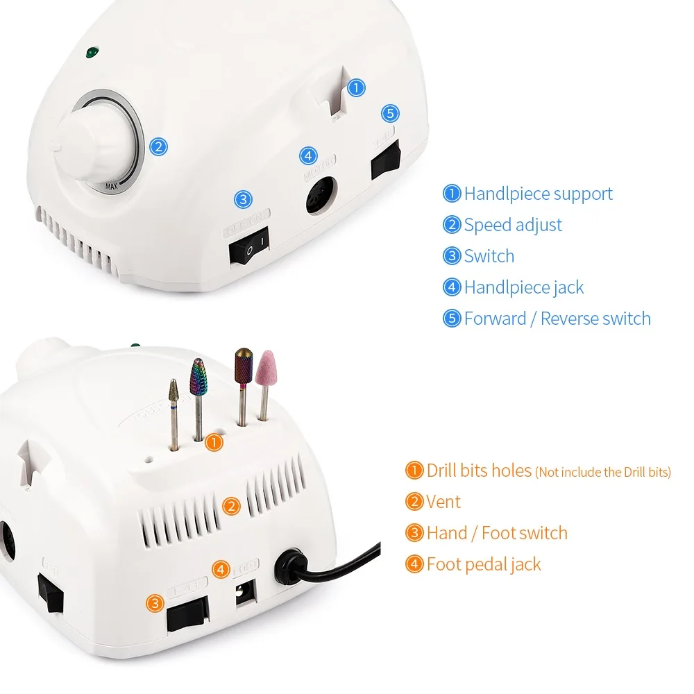 BTMARATHON Electric Nail Drill Polishing Machine 35000RPM For Manicure Pedicure Polisher Professional Nails Art Tool | Красота и