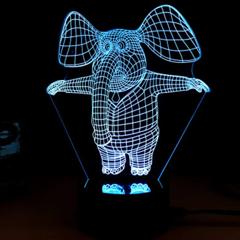 Elephant light Гаджеты светодиодный светильник подарки сувениры для ребёнка сенсорный переключатель гаджеты электронный 3D акриловый светильник для дома офиса для KTV клуба - Цвет: Elephant light