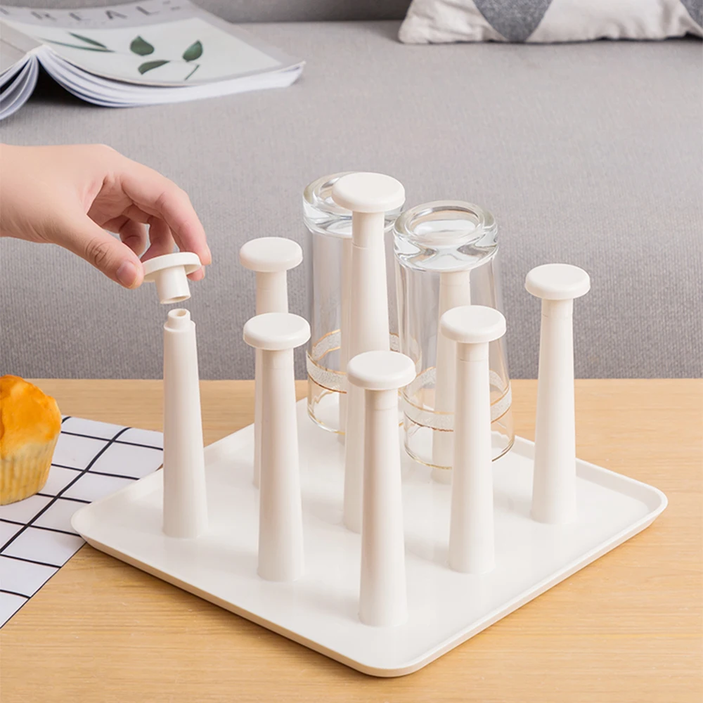 Стеллаж для хранения сушильных стаканов держатель кухонных с водой бытовой