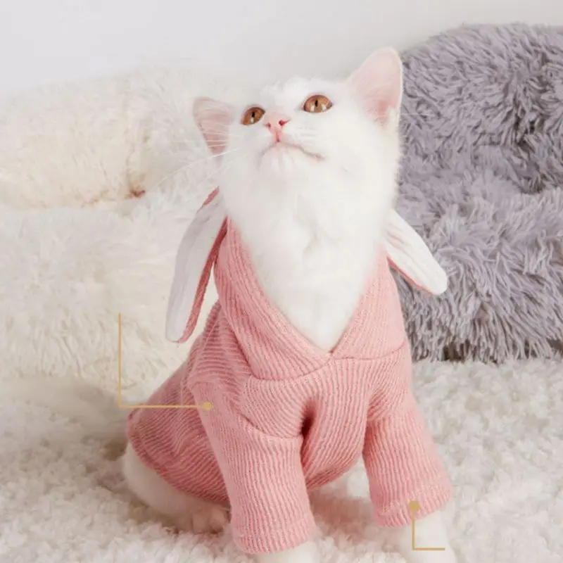 Милая домашняя кошка куртка с капюшоном зимний теплый комбинезон для животных