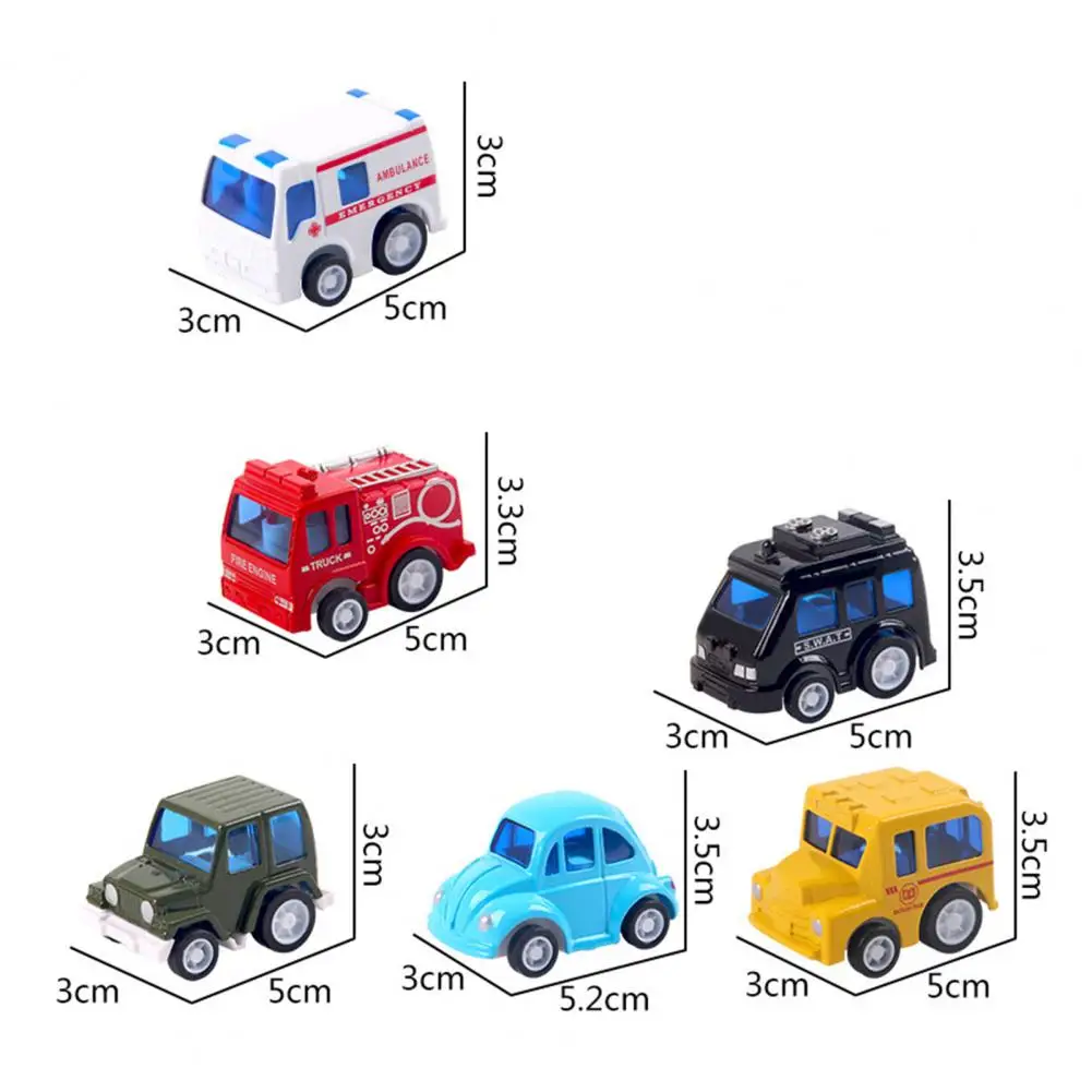 

6Pcs Mini Pull Back Police Car School Bus Ambulance Kids Toys Vehicles Model
