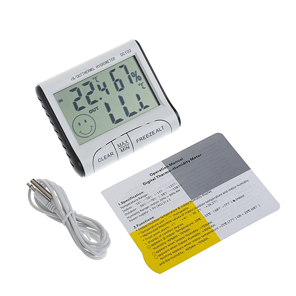 

LCD Digital Indoor / Outdoor Thermometer Hygrometer Temperature Humidity Meter