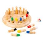 Детская деревянная игра в шахматы, настольная игра по методике Монтессори, обучающая, цветная, развивающая игрушка для детей