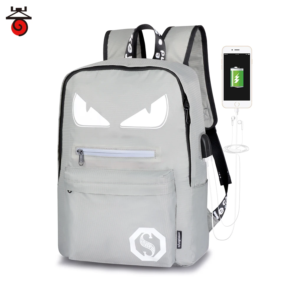 SenkeyStyle Деймона рюкзаки унисекс Подростковая школьные сумки с USB Порты и разъёмы