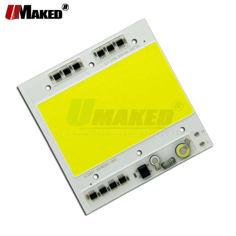 AC220V LED COB 50W 100W 150W PCB модуль прожектора алюминиевая пластина белый/теплый chip Smart IC