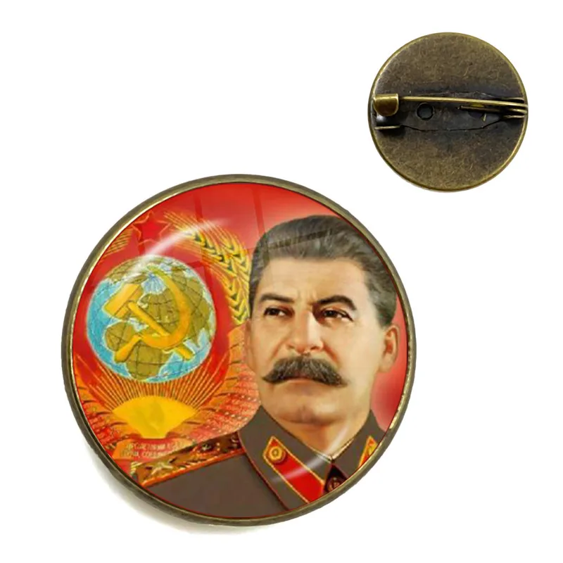 Советский СССР Сталин Ленин Броши классическая красная звезда Молот серп