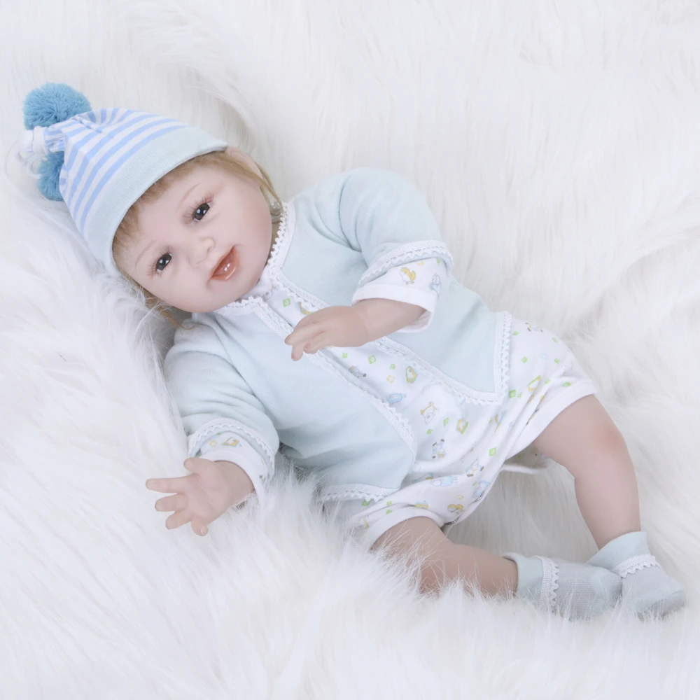22 ''модные куклы для новорожденных мохер укоренившаяся Реалистичная мягкая