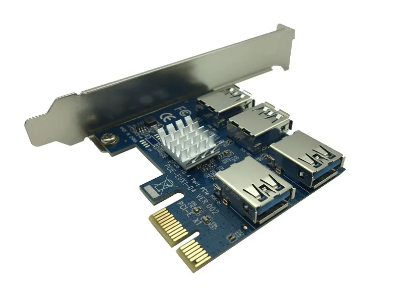 Горячая Распродажа переходная карта PCIE PCI E Express 1X к 16X адаптер от 1 до 4 USB 3 0