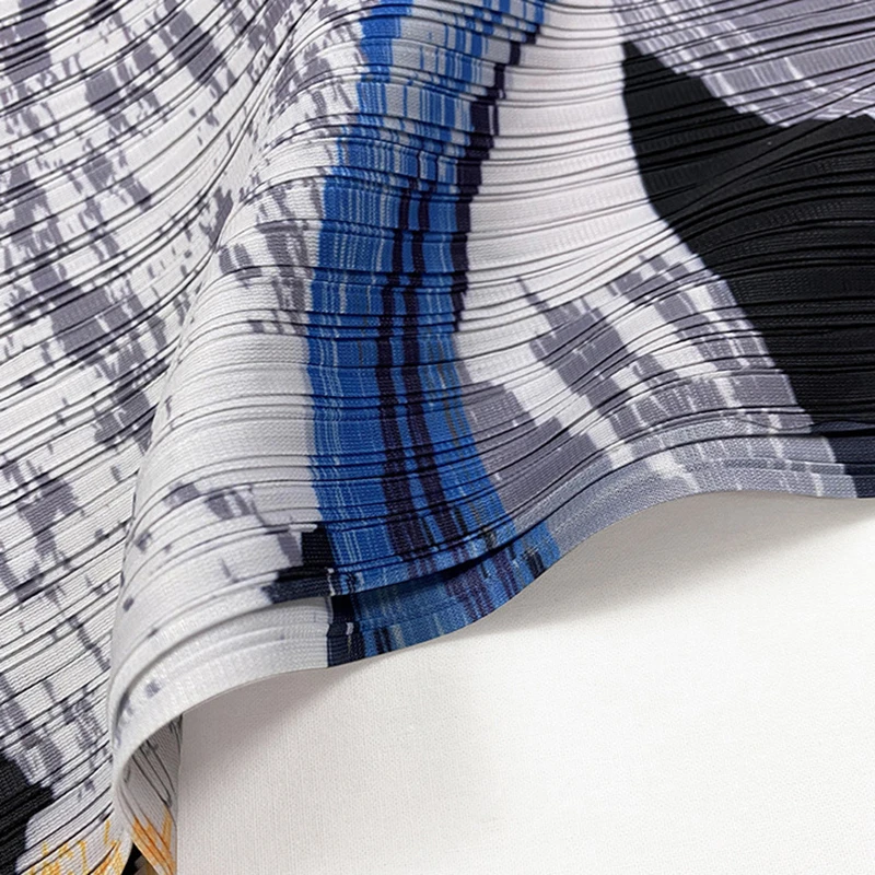 DEAT Pleated Suit Woman Graffiti Ink Print Full Sleeve Over Size Top + Wide Leg Drop Pants Casual Style 2022 New Spring TX697 |