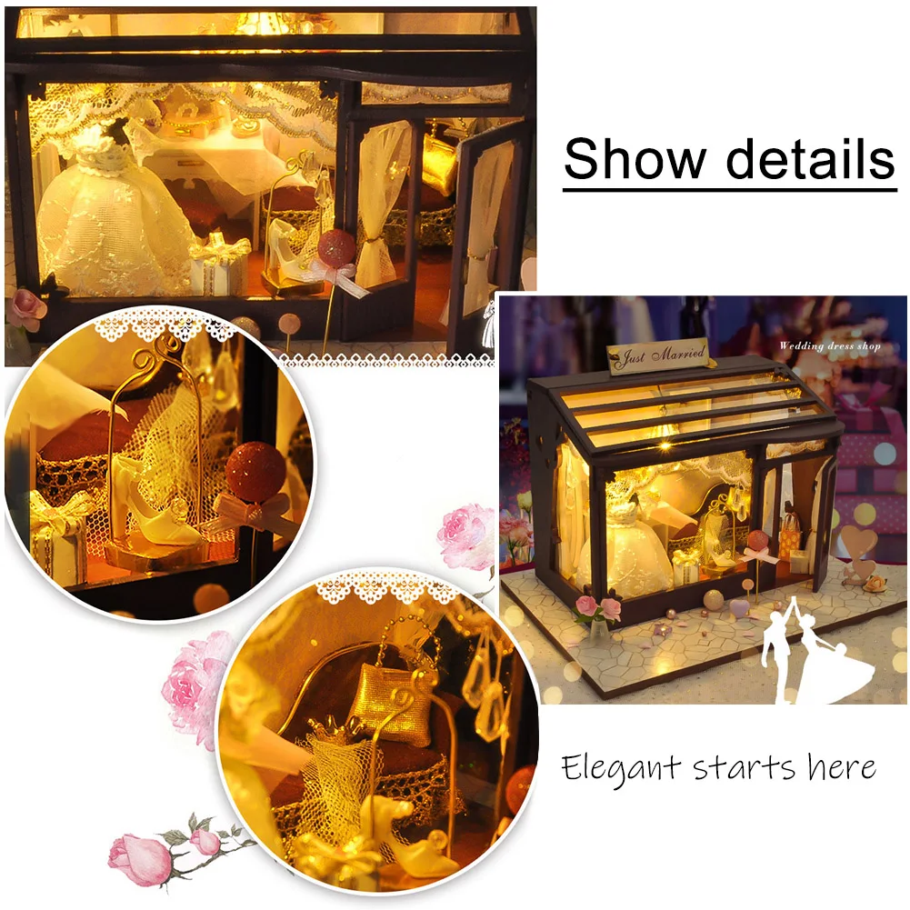 

DIY European Modern Shop Wodden Doll House Miniatures Dollhouse Furniture 3D Hand Assembled Model Creative Gift for Girl