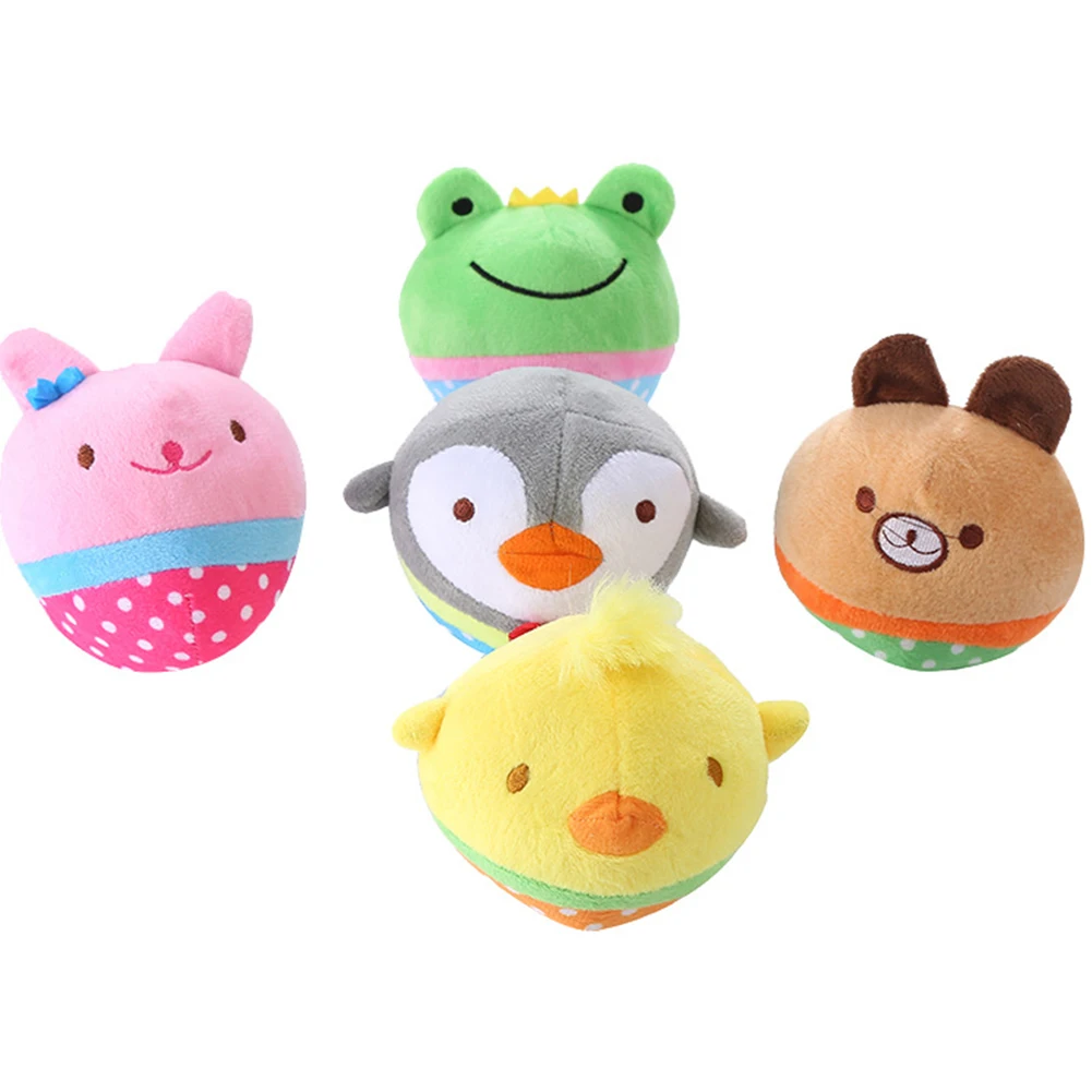 

Soft Plush Cute Dog Ball Squeaky Toy Animal Designs Bite Resistant Pet Chew Squeaker Toys Penguin Rabbit Chicken Bear Squeak Toy