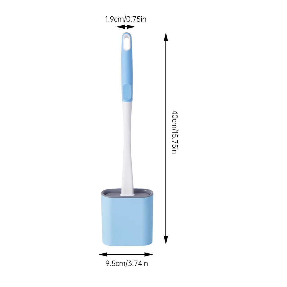 

1PC Silicone Toilet Brush With Toilet Brush Holder No-Slip Cleaning Brush Set Soft Plastic Brush Long Handle Brush Toilet Brush