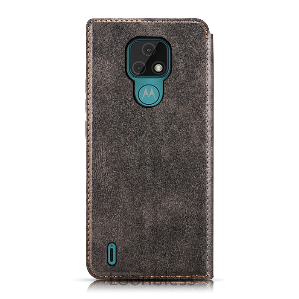 Чехол для MOTOROLA Moto E7 Plus кожаный ультратонкий с магнитом | Мобильные телефоны и