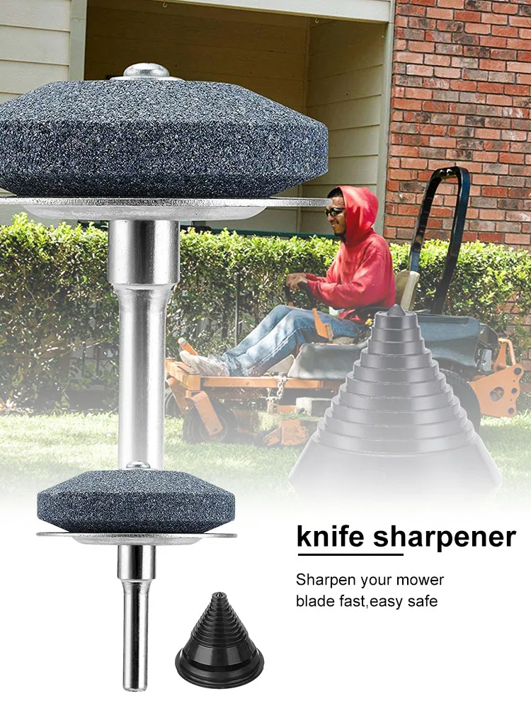 

4pcs/set Lawnmower Blade Sharpener With Balancer Faster Blade Sharpener Grinding Garden Tools Rotary Garden Lawn Mower Parts
