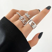 aprilwell 4 pcs butterfly matching rings set for women metal crystal shinestone aesthetic kpop 2021 fashion jewelry y2k anillos