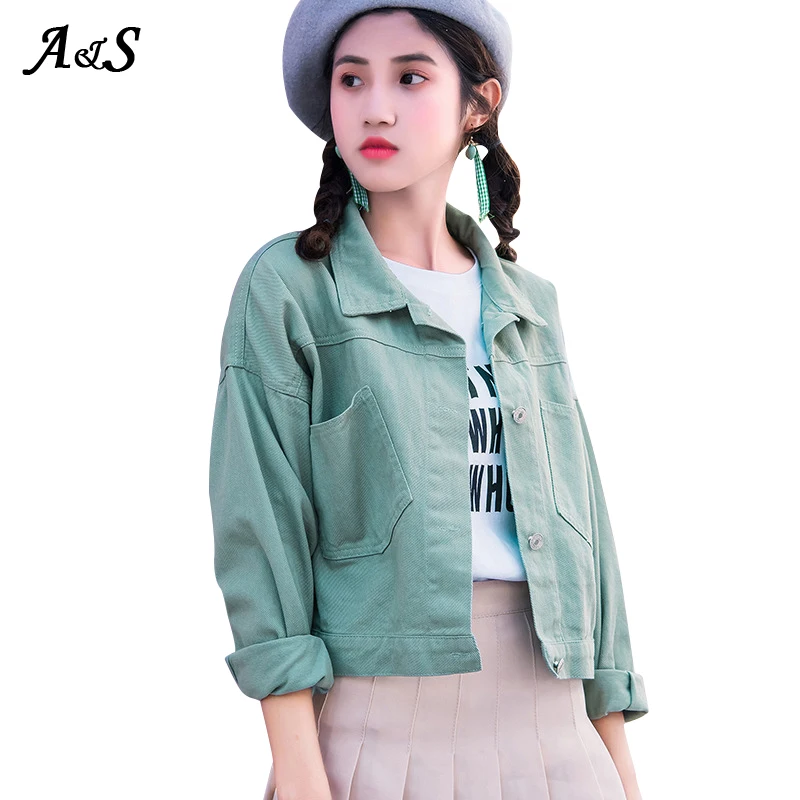 

Куртка Anbenser женская джинсовая, базовый пиджак из денима, Повседневная Верхняя одежда для девушек, красный розовый черный, на осень