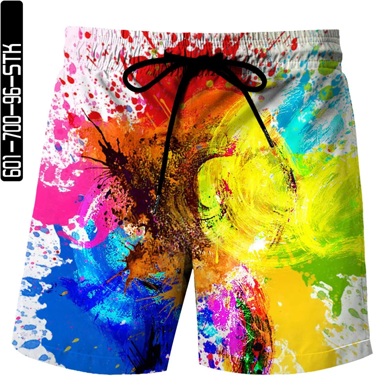 

Men's swimming trunks, men's quick-drying breathable swimwear, color paint, men's beach pants, swimwear, swimming trunks