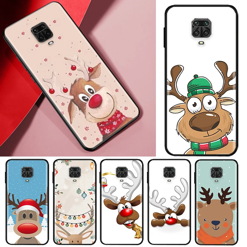 

Soft TPU New Year Christma Deer For Xiaomi Redmi Note 8T 8 9T 9S 9 10 10S 4 4X 5A 5 6 7 Prime Pro Max Black Phone Case