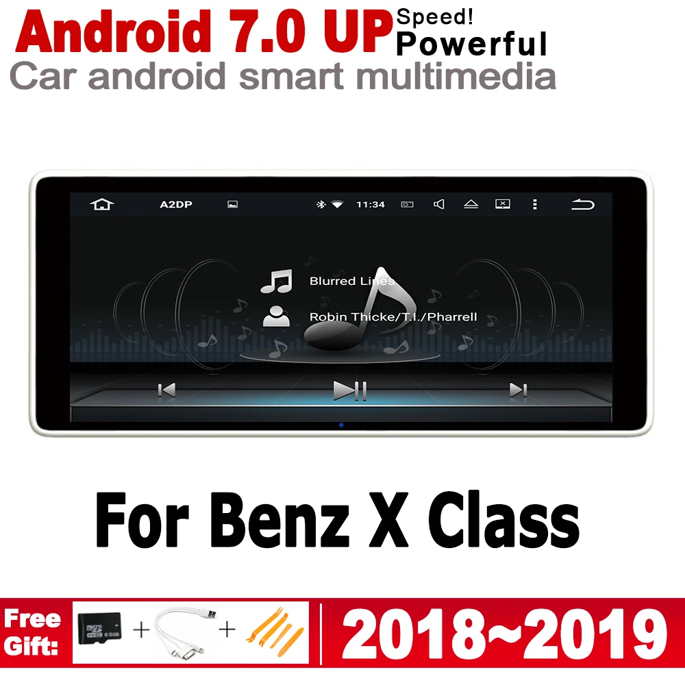 

For Mercedes Benz X Class 2018 2019 NTG Android car player original Style 2 Din HD Screen Autoradio BT gps navigation map