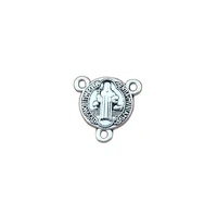 150pcslots antique silver saint benedict medal cross triangular 3 strand charm spacer end connector 16x16mm diy accessories f59