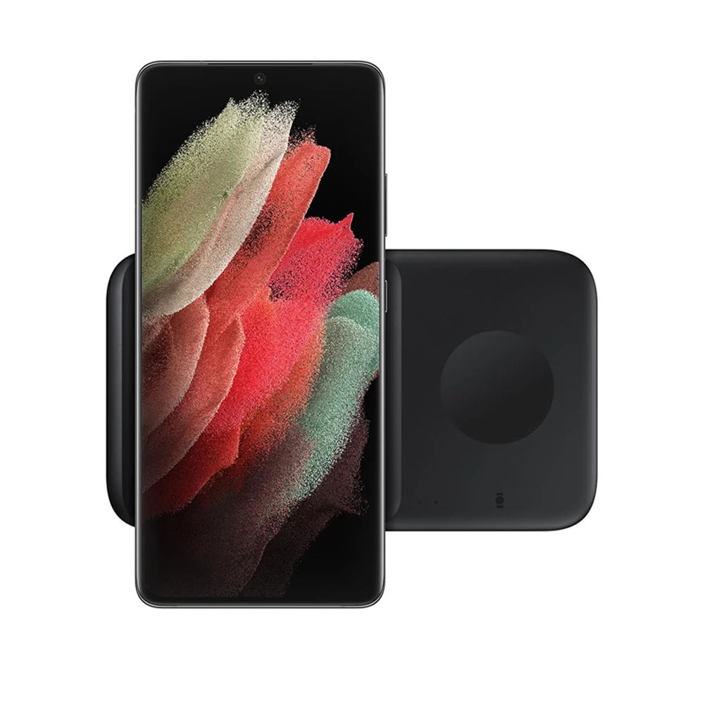 Беспроводное зарядное устройство 2 в 1 Duo Pad для Samsung Galaxy S21 Ultra  S20 5G S10 Note 20 10 9 Galaxy Buds Buds Live AirPods Pro Galaxy Watch 3 Active  2 iPhone