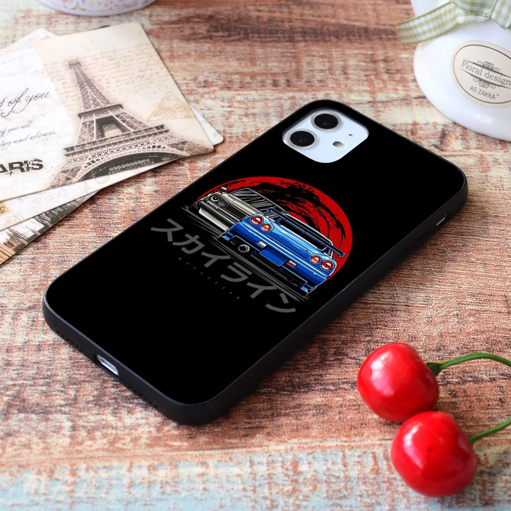 

For iPhone Skyline R34 GTR and 2000 GTR Soft TPU Border Apple iPhone Case